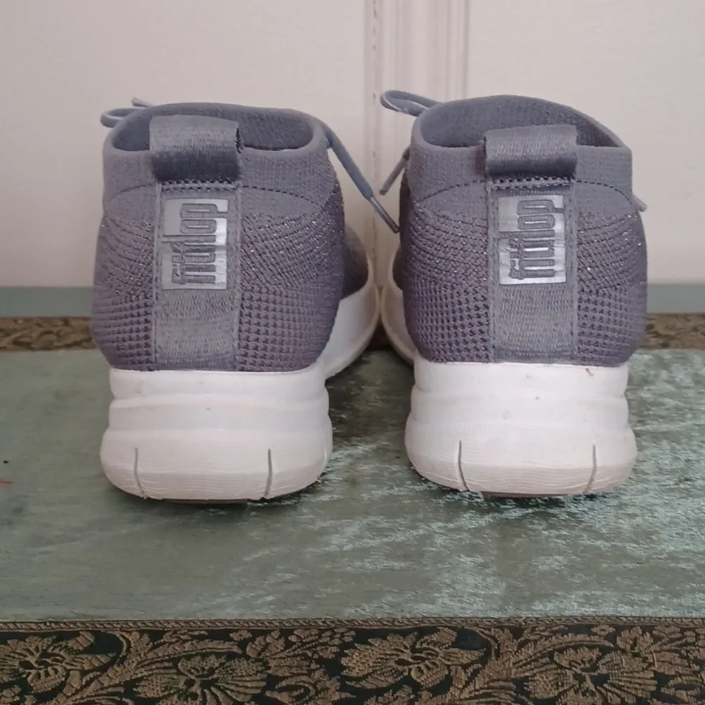 FitFlop Gray UberKnit High Top Slip-on Sneakers W-7